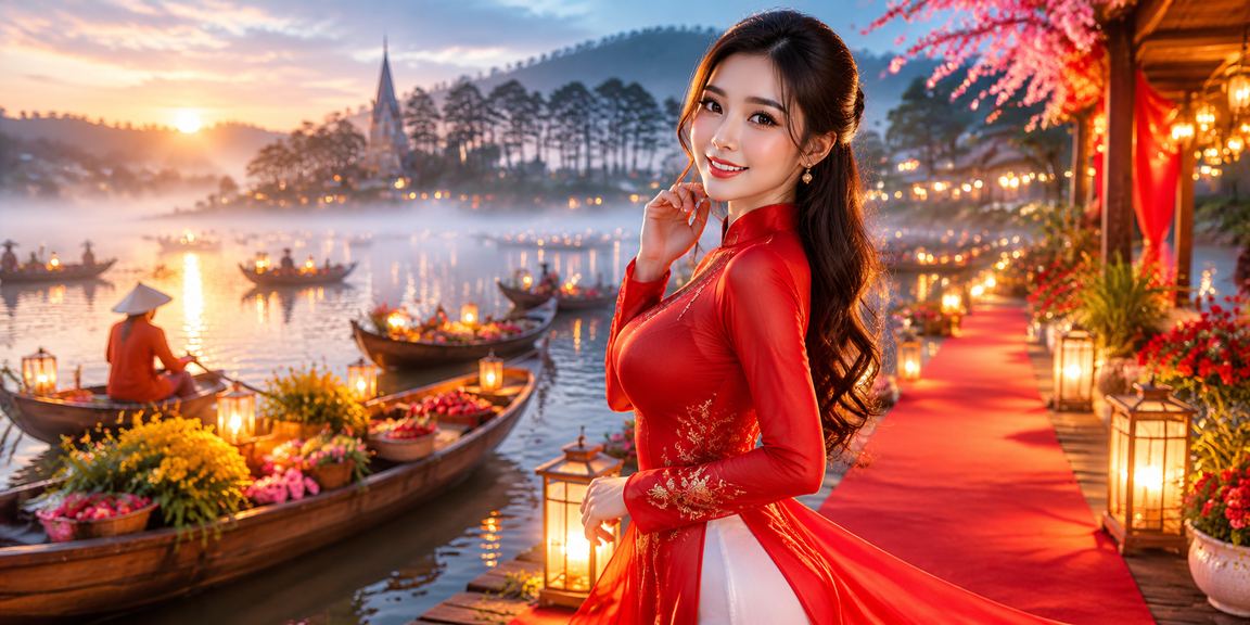 Người phụ nữ mặc áo dài tại Đà Lạt tìm hiểu thông tin casino và giải thưởng trực tuyến