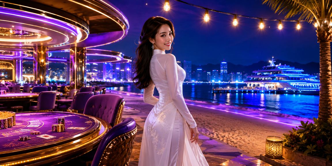Người chơi tham gia card game tại Nha Trang với trang phục áo dài truyền thống